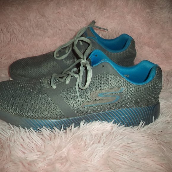 SKECHERS GO RUN 600 SNEAKERS CHARCOAL/BLUE SPECTRA RUNNING SHOES~MENS SIZE 11 - Picture 3 of 7